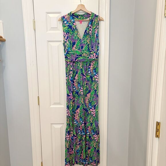 Lilly Pulitzer Pearce Maxi Dress Floral Tiger Size Medium - Picture 8 of 11